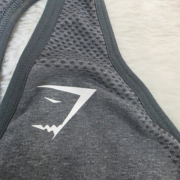 Gymshark Gray Racerback Seamless Padded Sports Bra - Picture 3 of 9